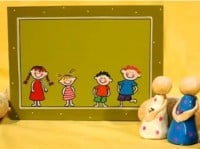 ציור על עץ - שלט לדלת